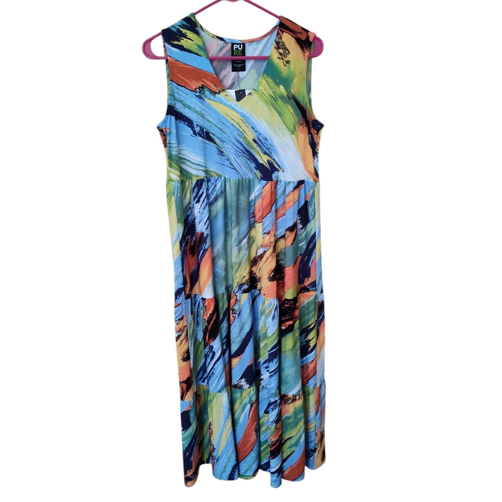 Pure Essence Urbanology Maxi Dress Size Small Vacation Tropical Hawaiian